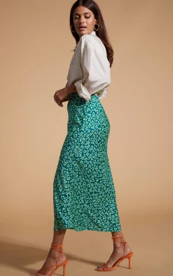 Women Dancing Leopard Renzo Skirt In Green On Green Leopard