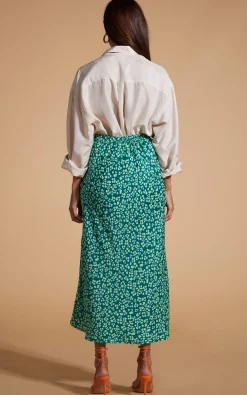 Women Dancing Leopard Renzo Skirt In Green On Green Leopard