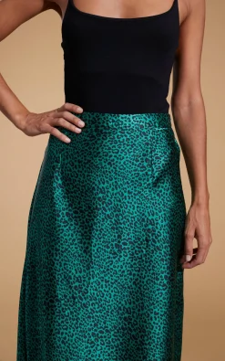 Women Dancing Leopard Renzo Skirt In Small Green Leopard