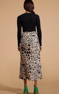 Women Dancing Leopard Renzo Skirt In Smudge Leopard