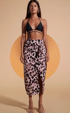 Women Dancing Leopard River Skirt In Blush Leopard