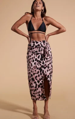 Women Dancing Leopard River Skirt In Blush Leopard