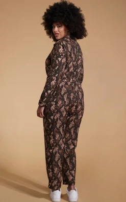 Women Dancing Leopard Roxanna Jumpsuit In Brown Snake - Extended Sizing