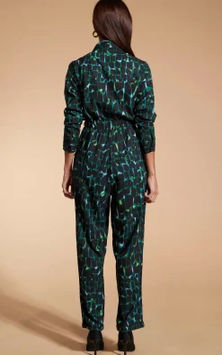 Women Dancing Leopard Roxanna Jumpsuit In Green Alligator