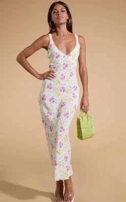 Women Dancing Leopard Sabrina Midaxi Dress In White Tulip