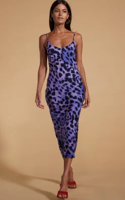 Women Dancing Leopard Sienna Midaxi Dress In Lilac Leopard