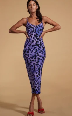 Women Dancing Leopard Sienna Midaxi Dress In Lilac Leopard
