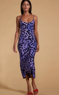 Women Dancing Leopard Sienna Midaxi Dress In Lilac Leopard