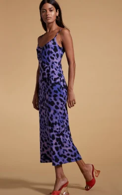 Women Dancing Leopard Sienna Midaxi Dress In Lilac Leopard