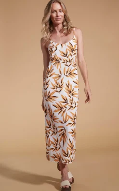 Women Dancing Leopard Sienna Midaxi Slip Dress In Tropic Natural