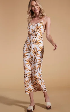 Women Dancing Leopard Sienna Midaxi Slip Dress In Tropic Natural