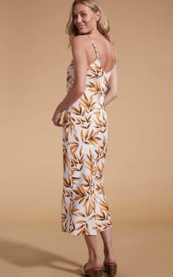 Women Dancing Leopard Sienna Midaxi Slip Dress In Tropic Natural