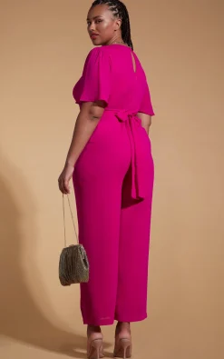 Women Dancing Leopard Silva Jumpsuit In Magenta- Extended Sizing