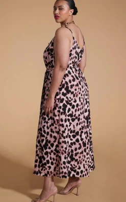 Women Dancing Leopard Sookie Slip Dress In Blush Leopard - Extended Sizing