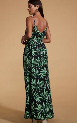 Women Dancing Leopard Sookie Slip Dress In Tropic Green On Black