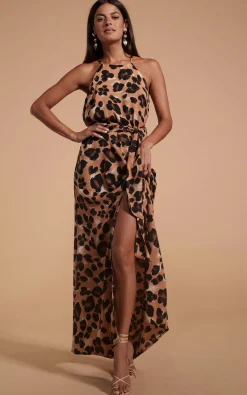 Women Dancing Leopard Sunset Dress In Painted Leopard