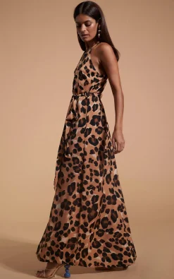 Women Dancing Leopard Sunset Dress In Painted Leopard