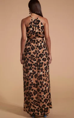 Women Dancing Leopard Sunset Dress In Painted Leopard
