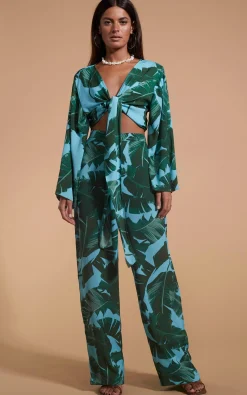 Women Dancing Leopard Takumi Top In Vintage Palm Blue Base