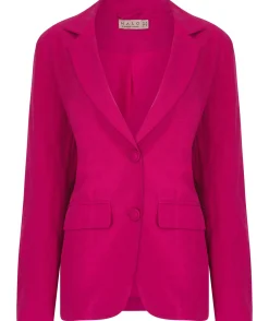 Women Dancing Leopard Tatiyana Linen Blazer In Raspberry