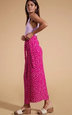 Women Dancing Leopard Whitney Maxi Wrap Skirt In Odd Dot Pink On Magenta