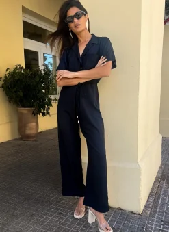Women Dancing Leopard Zeta Jumpsuit In Black