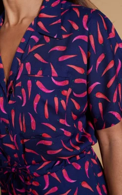 Women Dancing Leopard Zeta Jumpsuit In Chilli Pepper