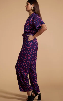 Women Dancing Leopard Zeta Jumpsuit In Chilli Pepper