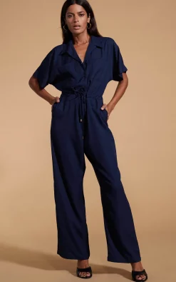 Women Dancing Leopard Zeta Jumpsuit In Navy