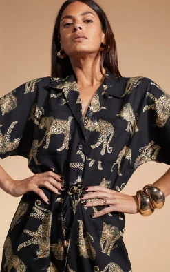 Women Dancing Leopard Zeta Jumpsuit In Roaming Leopards